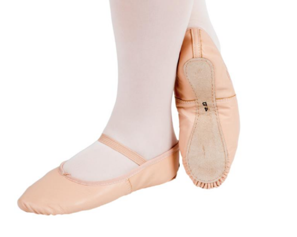 Pink Full Sole Leather Ballet Pumps